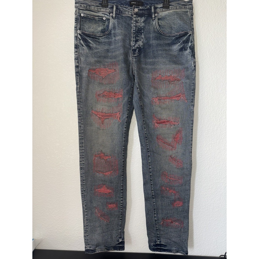 Purple Brand Jeans P002 Contrast Weft Blowout Mens Size 40